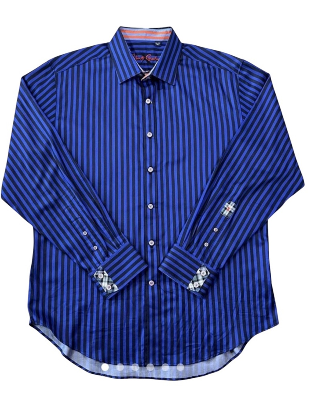 Robert Graham Men's Large X collection button down dress shirt cotton stripes